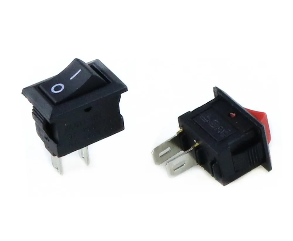 Кнопочный переключатель 10x15 мм SPST 2Pin 3A 250V KCD11 10 шт. кнопочный * 15 черный красный и