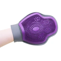 pet grooming hair removal gloves 2 in 1 pet massage and bath brush for long haired pet hair removal tools