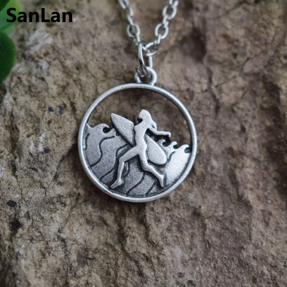 Ожерелье для серфинга и с изображением девушки SanLan | Украшения аксессуары