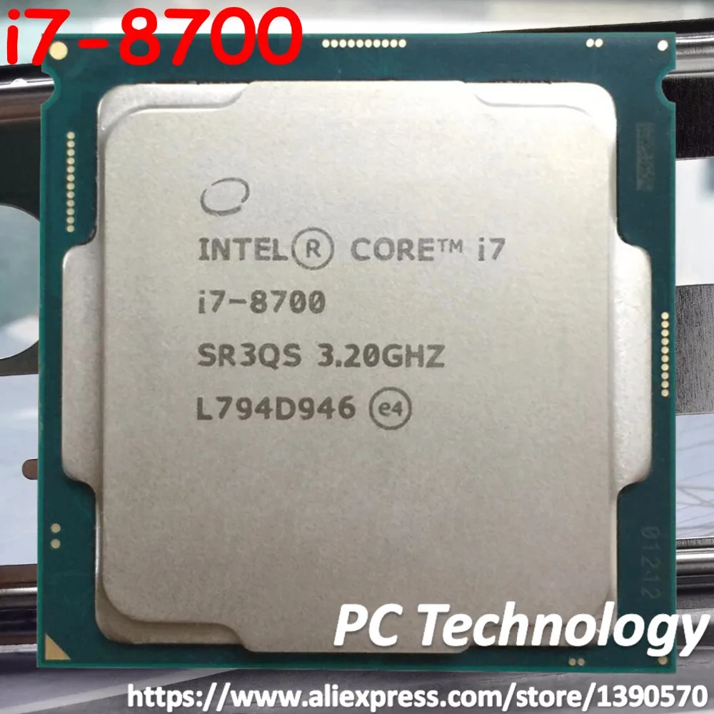 Оригинальный процессор Intel Core 8 series i7 8700 ЦП 3 20 ГГц 6 ядер 12 МБ LGA1151 14 нм 65 Вт