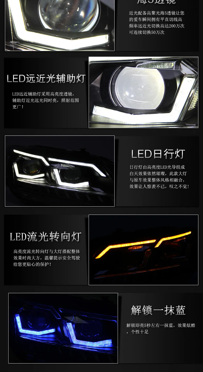 D-YL Car Styling for VW Passat B7 US Verson Headlights 2011- Upgrade For Passat B7 Headlight dynamic turn signal Hid