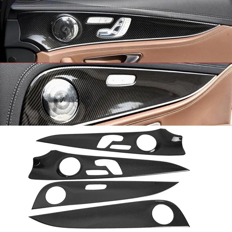 1 комплект, накладка на межкомнатные двери для Mercedes Benz E Class W213, углеродное волокно, автомобильные аксессуары