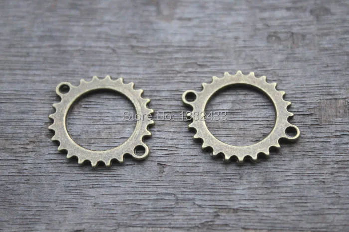 15 шт. -- античный бронзовый Прекрасный филигранный зубчатый механизм Очаровательные Подвески, зубчатые Подвески соединитель 24x28мм