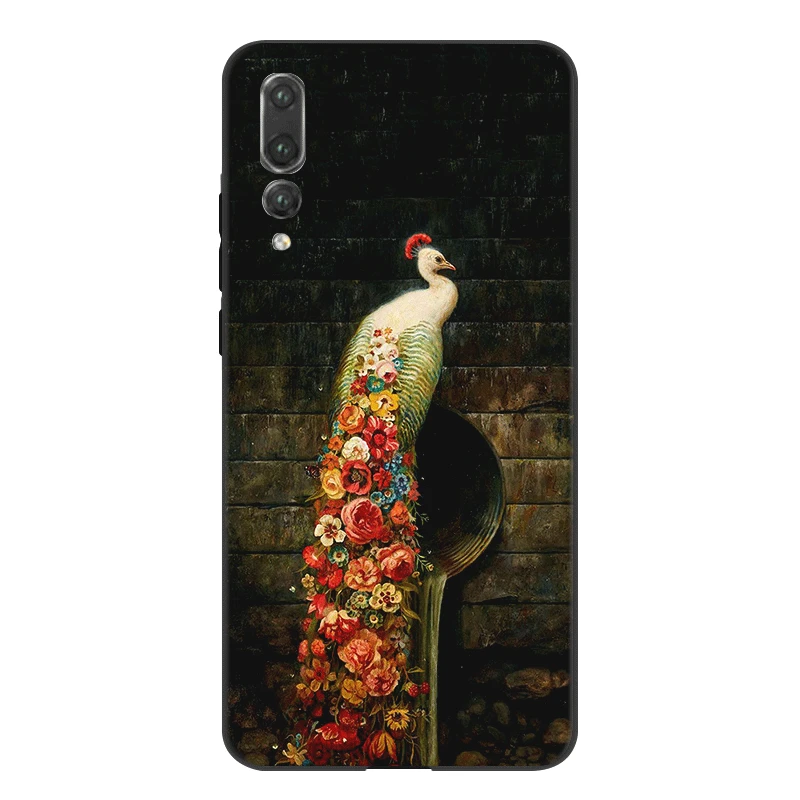 Silicone Phone Case For Huawei P30 P20 P10 P8 P9 Lite Pro P Smart Cover Peacock Bag Shell | Мобильные телефоны и