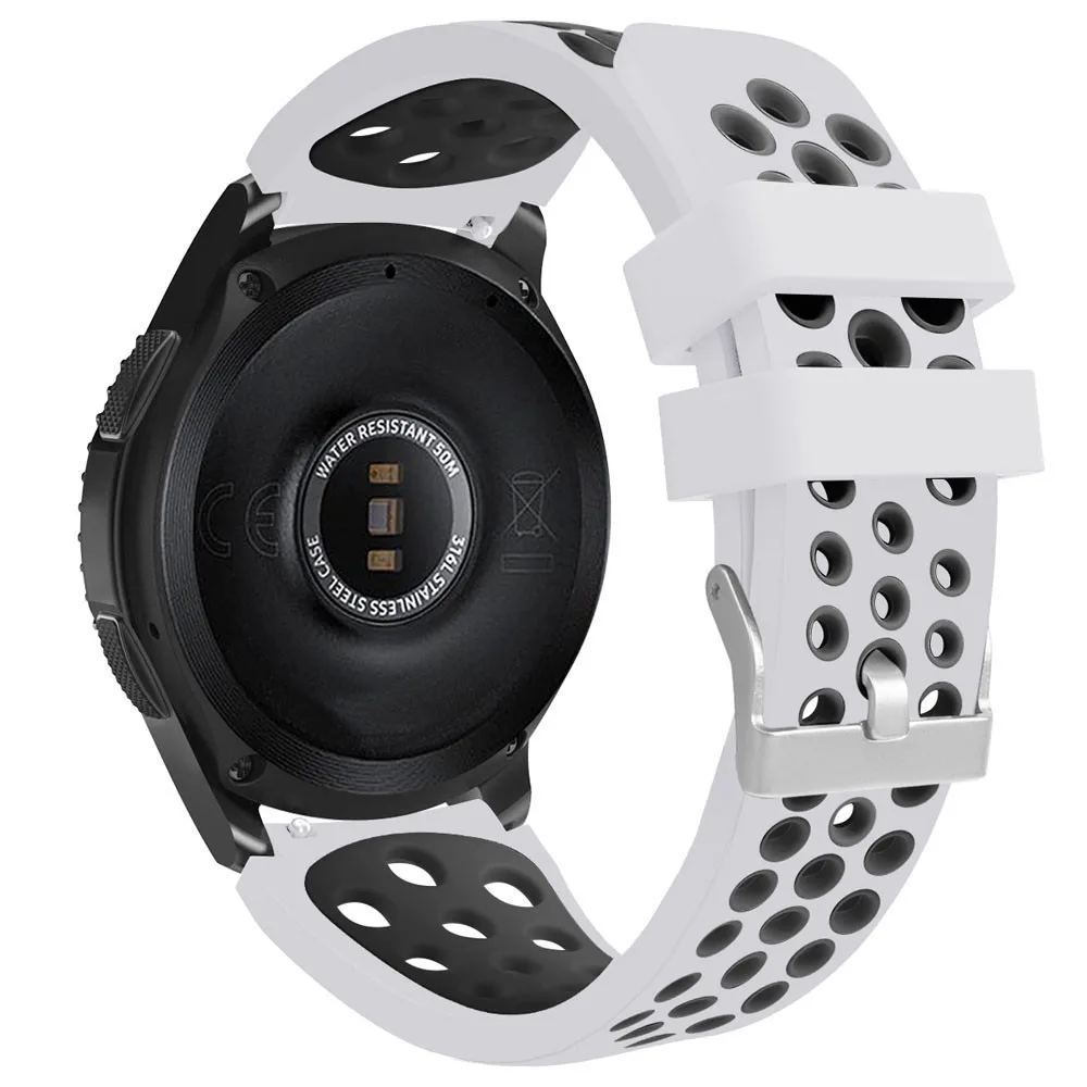 Double Color Sports Silicone Bracelet Strap Band For Samsung Galaxy Watch 46mm | Наручные часы