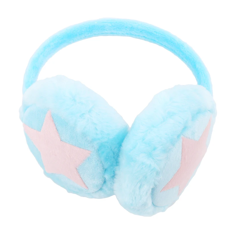 sky blue Регулируемые зимние теплые наушники с ушками для детей и взрослых, плюшевые меховые наушники с ушками, милая повязка на голову, подарок для девочки, разные цвета - Цвет: sky blue