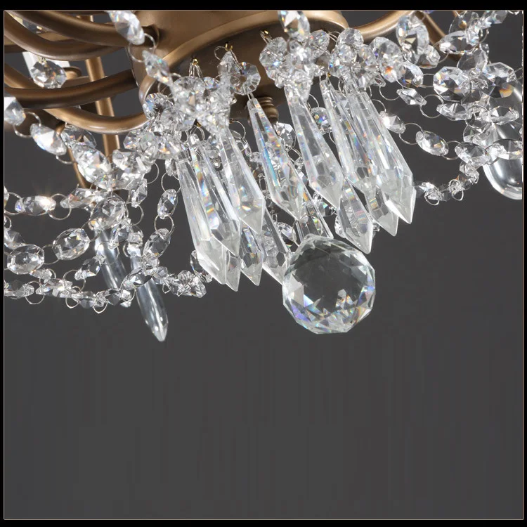 Деревенская столовая люстра Хрустальная подвеска приспособление shopcase industral