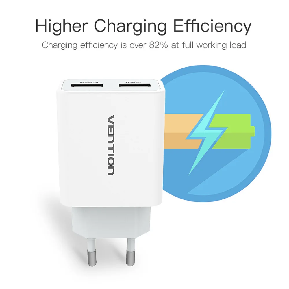 Vention 5 V 1A 2.4A USB зарядное устройство портативное дорожное настенное адаптер ЕС