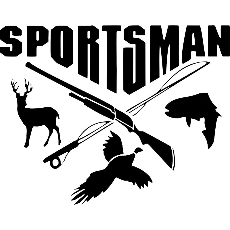 Наклейка на мотоцикл спортивный человек Охота Рыбалка олень рыба охота наклейки