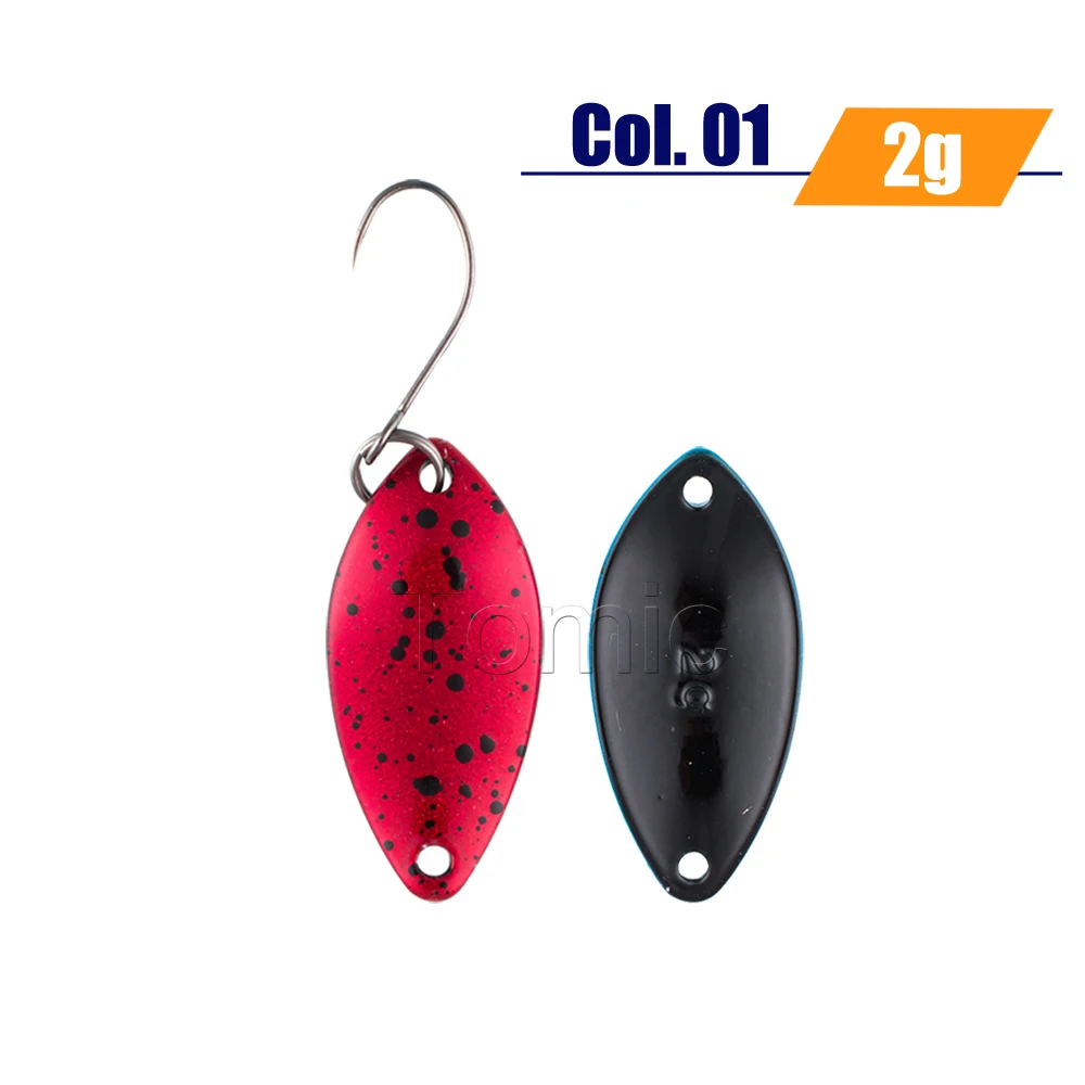 2g Red Tomic рыболовные ложки 2 г 3 г форель область приманки латунь микро pesca глянцевые цвета металлическая приманка Спиннер приманка - Цвет: 2g Red