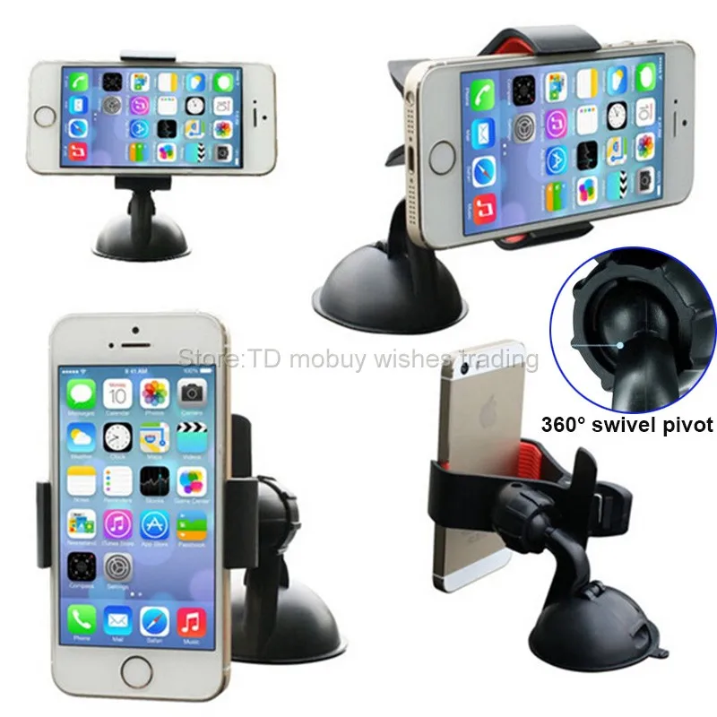 Автомобильный держатель на присоске для лобового стекла и окон с вращением 360