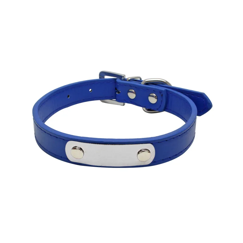 dark blue Carrywon питомцы собаки кошки анти-потеря кожа ID Ошейники гравировка текст на нержавеющей стали Pet ярлыки Имя индивидуальная адресная доска - Цвет: dark blue