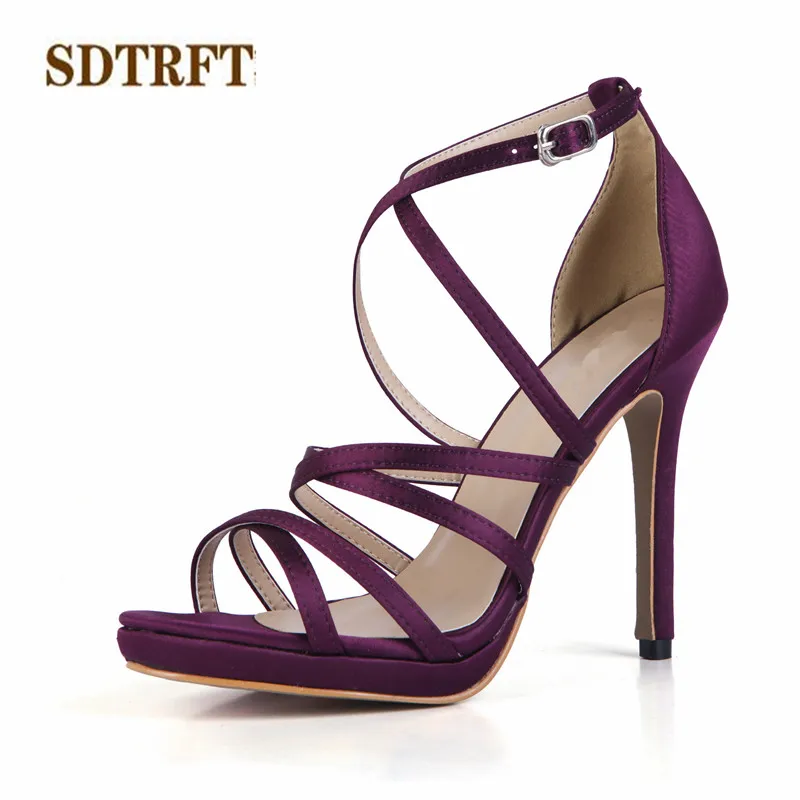 SDTRFT/zapatos mujer Летние пикантные босоножки на шпильке 12 см Вечерняя Обувь с открытым