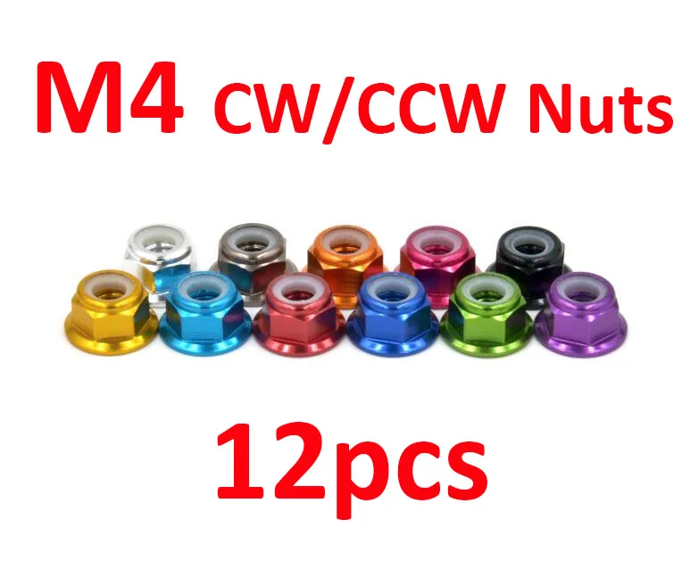 12 шт. M4 фланцевые гайки из алюминиевого сплава CW CCW для DIY моделей - купить по