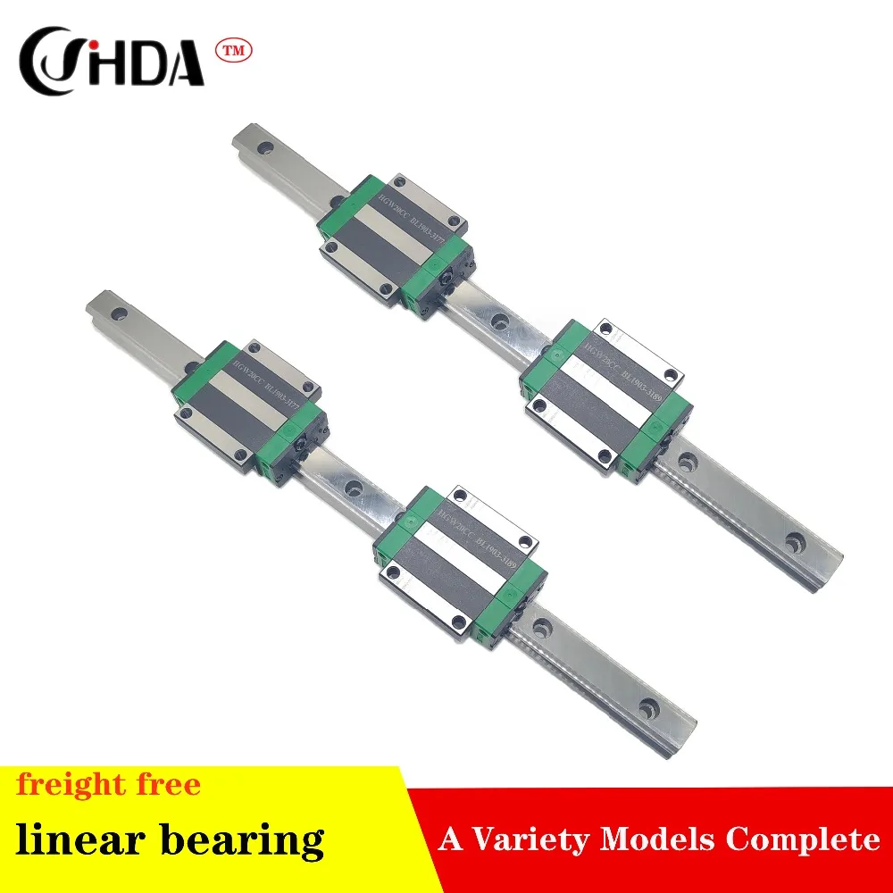 

freight free 2Pcs Linear guide + 4Pcs The flange linear sliders HGH15 HGW15CA or HGW15HA standard CNC parts