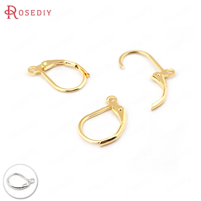 

Латунные серьги в французском стиле, 24 к, золотистого цвета, крючок в форме капли воды, «сделай сам», аксессуары для рукоделия, оптовая прода...