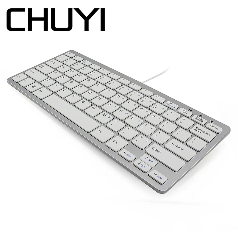 CHUYI 78 клавиш тонкая Проводная Мини Клавиатура USB кабель эргономичный ультра