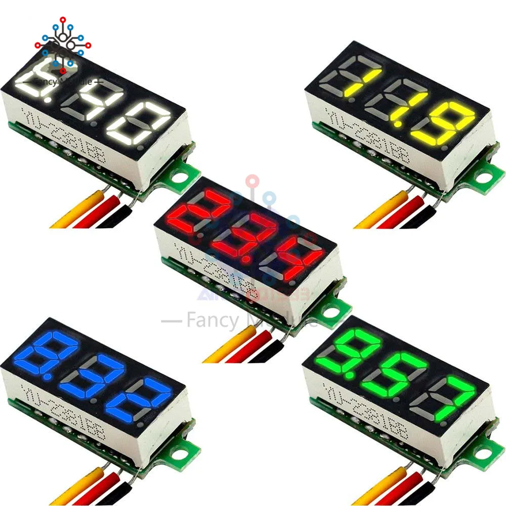 Цифровой вольтметр diymore Mini 0 28 дюйма 3 провода светодиодный дисплей синий красный
