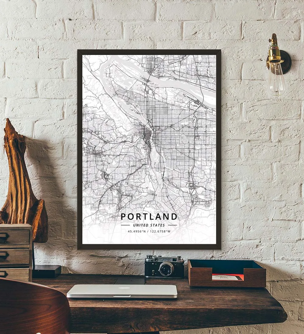 Portland OR Oregon USA United States of America Map Poster | Дом и сад
