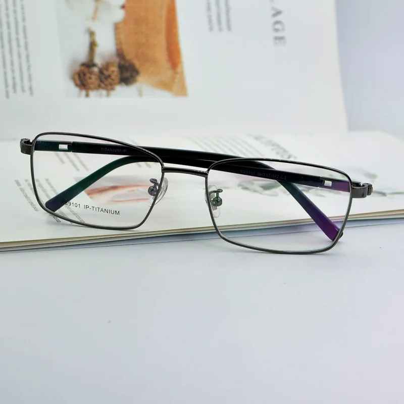 Чистый титан бизнес близорукость оправа для глаз полная ультра легкие мужские