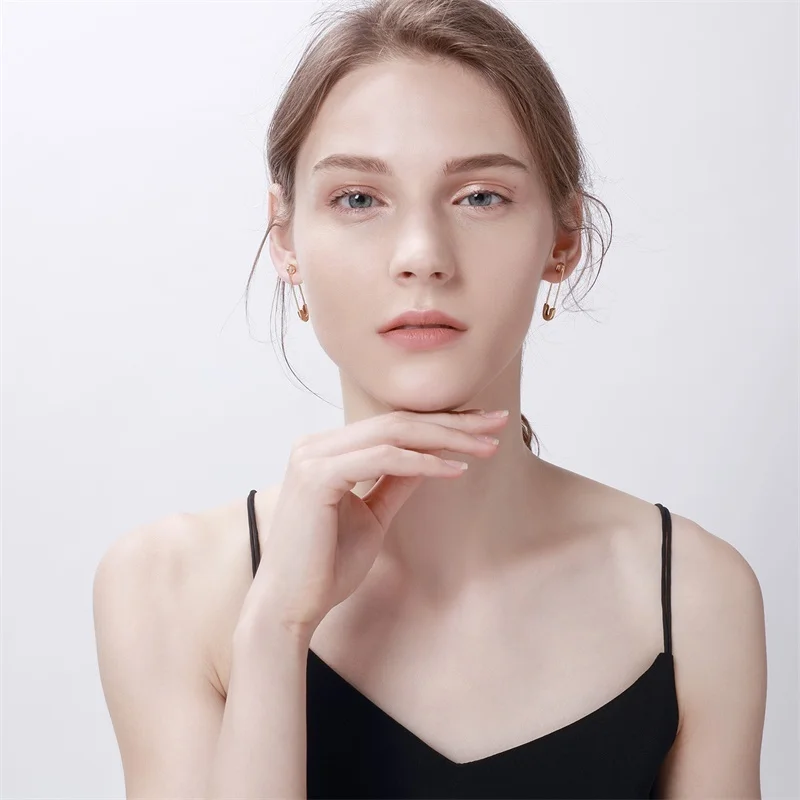 Vnox безопасные длинные серьги для женщин золотого цвета из нержавеющей стали