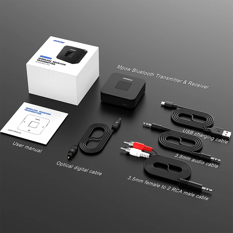 Mpow BH286A Bluetooth приемник и передатчик 4,1 Беспроводной Bluetooth аудио приемник 3,5 мм Автомобильный Aux Bluetooth адаптер для динамика