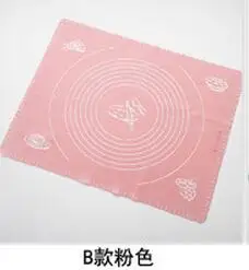 B Pink 50*40 см силиконовый коврик для выпечки торта для теста и помадки прокатный коврик для разминания коврик для выпечки со шкалой кухонная плита кухонные инструменты - Цвет: B Pink
