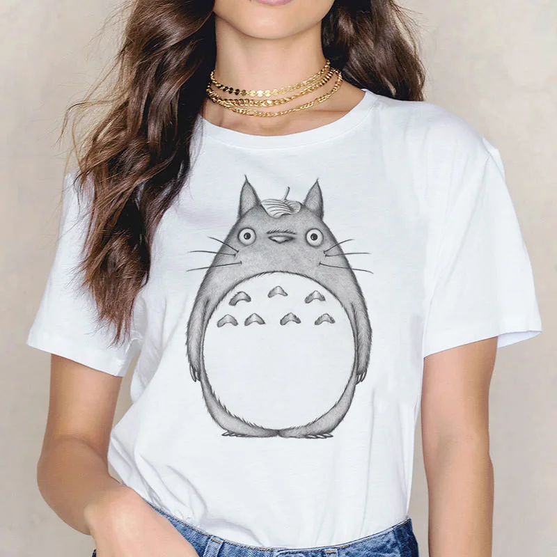 Футболка Totoro Spirit Out Хаяо Миядзаки из мультфильма Studio Ghibli femme женская футболка с японским аниме, женская одежда с аниме - Цвет: 3923