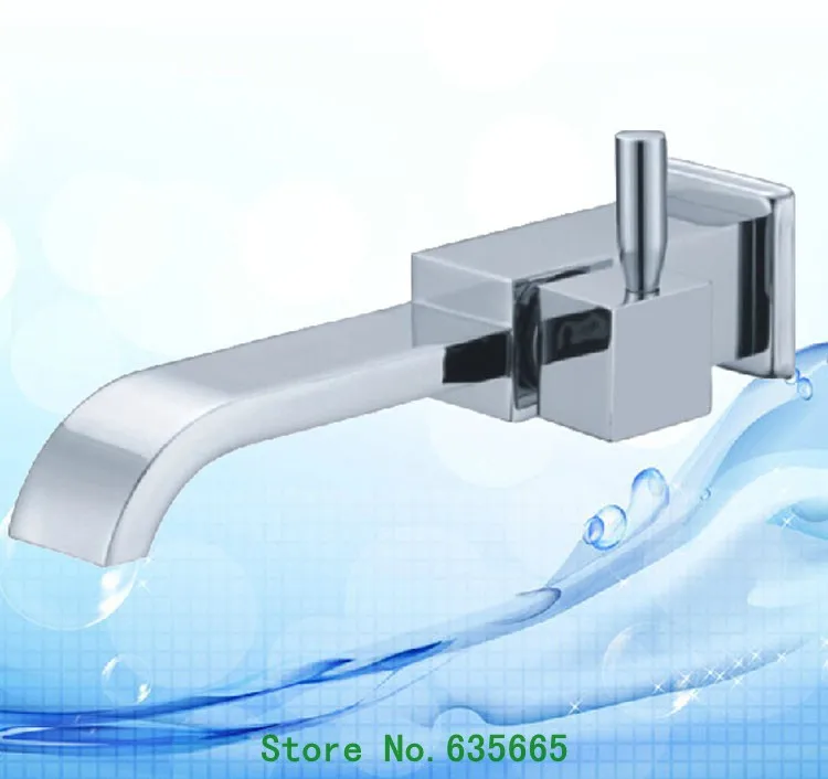 Современный квадратный настенный кухонный кран для ванной комнаты с одной