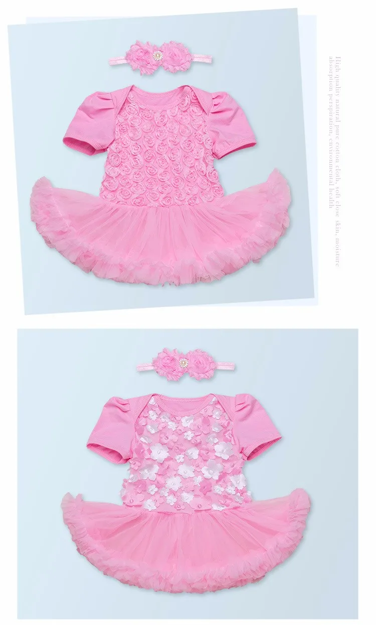 Reborn baby doll clothes red/pink/purple rose dress short-sleeved fit for 50-55cm dolls accessories children present | Игрушки и хобби