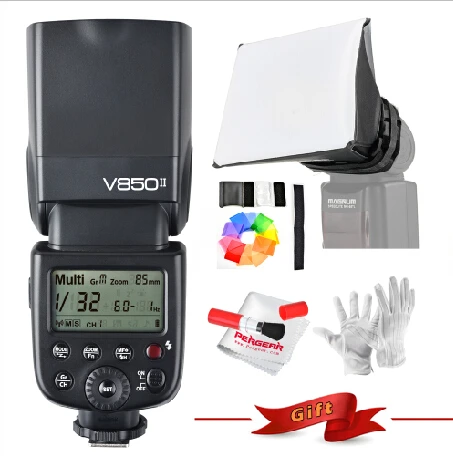 Godox V850II GN60 с 2000 мА/ч, литий-ионный аккумулятор Батарея 2,4G Беспроводная Системы светодиодная вспышка Speedlite для sony цифровой зеркальной камеры Canon Nikon DSLR Камера - Цвет: V850II Flash Only