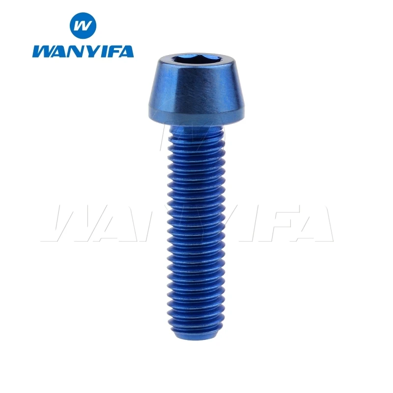 M8x30 Blue Wanyifa M8x15 20 25 30 35, 40 45 50 70mm конические головки винт с титановым болтом для велосипедного тормоза велосипедный крепеж - Цвет: M8x30 Blue