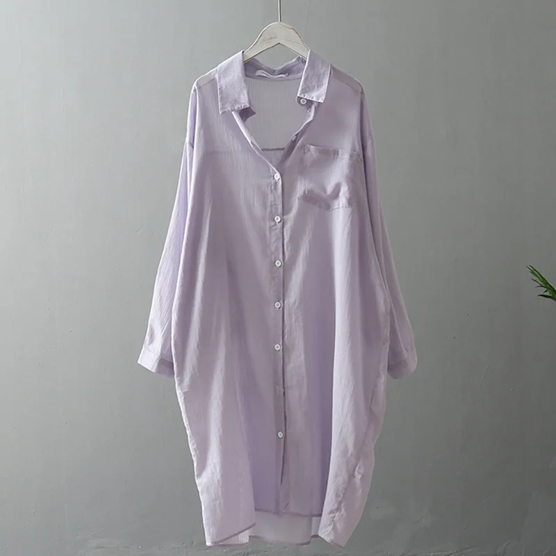 Женская летняя блузка размера плюс 50% прозрачная Длинная пляжная рубашка для