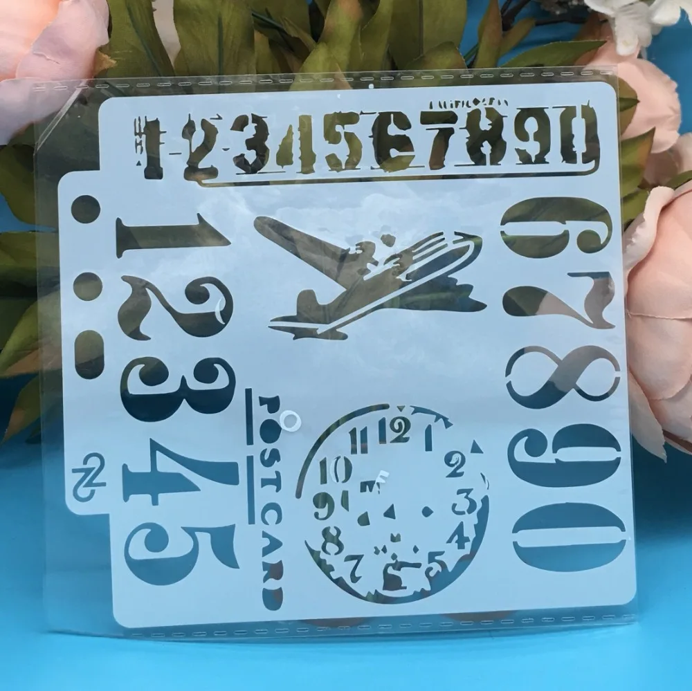 

New 5.1inch New Plane Postcard DIY Layering Stencils Wall Painting Scrapbook Coloring Embossing Album Decorative Card Template