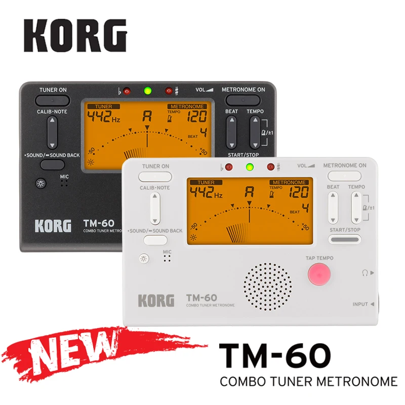 KORG TM60 TM60C тюнер метроном ветер/гитара укулеле/саксофоны/скрипки/тюнер для флейты