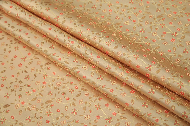 Классическая китайская жаккардовая ткань золотистого цвета для фотографий