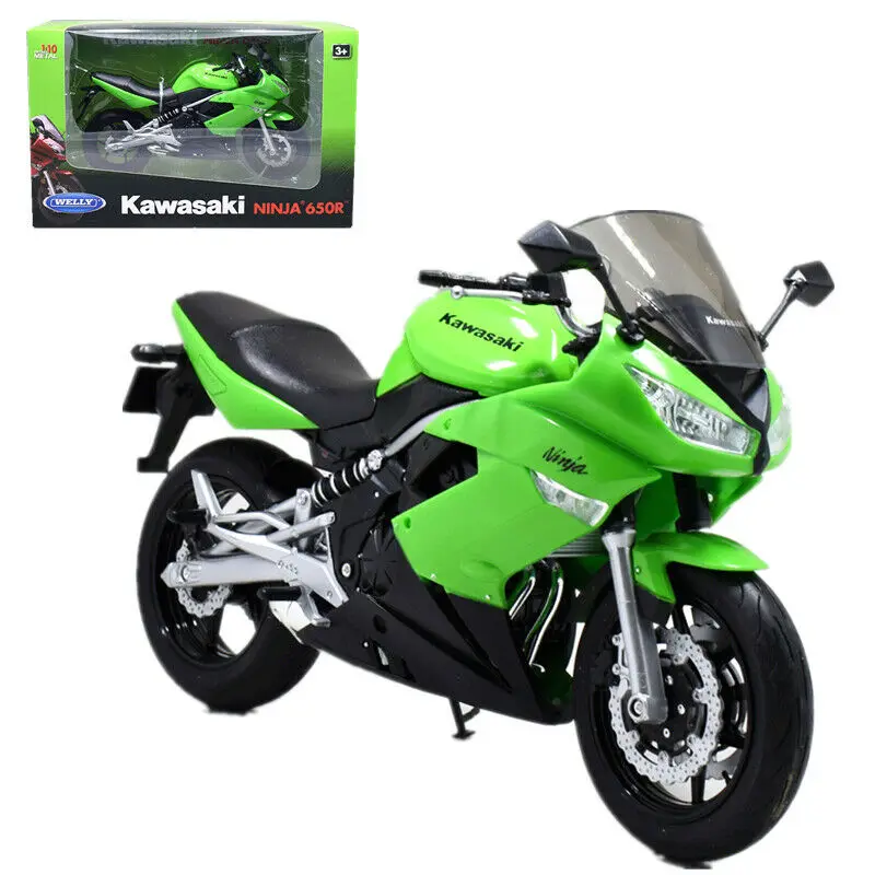Welly 1:10 Kawasaki Ninja 650R литье под давлением модель мотоцикла велосипед игрушка Новый в