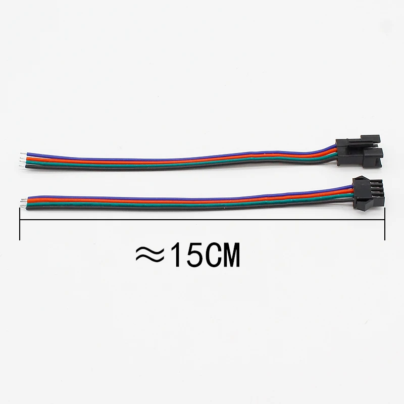 Оптовая продажа 10 пар 4pin JST разъем мужской женский кабель для SMD 5050/3528 RGB цветная