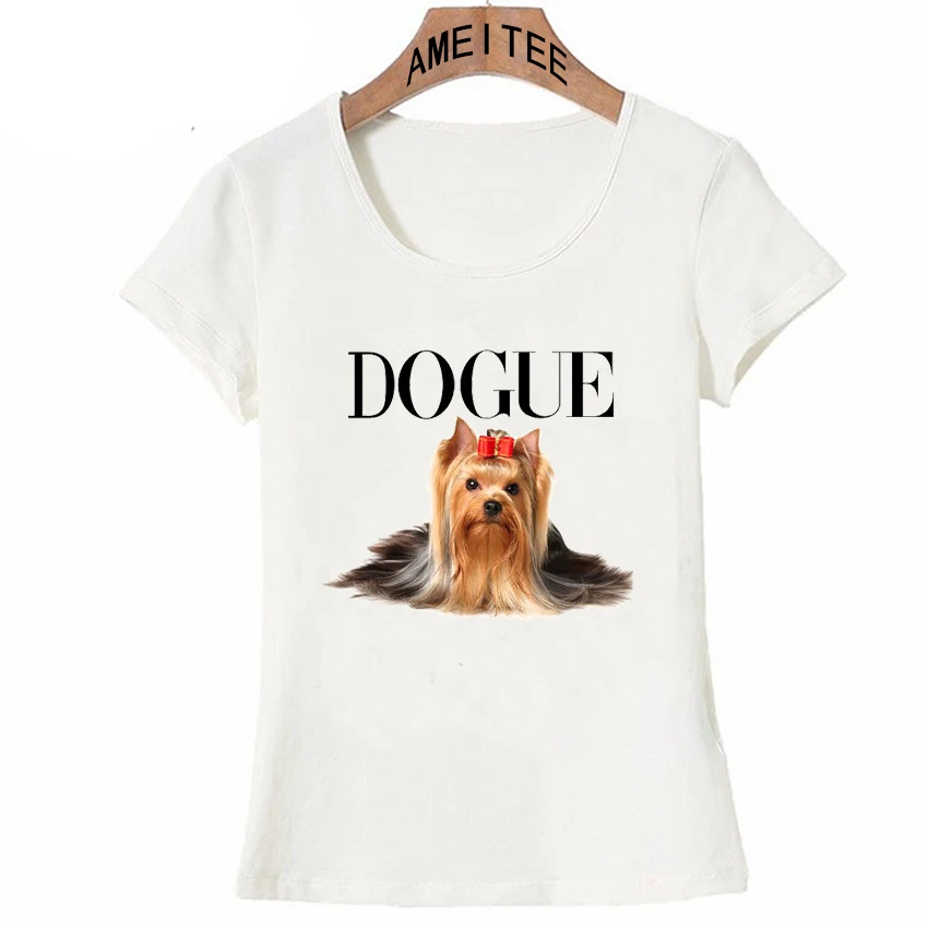 Hipster йоркширского терьера Dogue летняя футболка в стиле панк для женщин Футболка