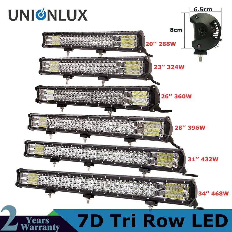 

12" 20" 23" 28" 31" 3-Row LED Light Bar Offroad 288w 360w Combo Beam Led Work Light Bar 12v 24v Truck SUV ATV 4WD 4x4 Led Bar