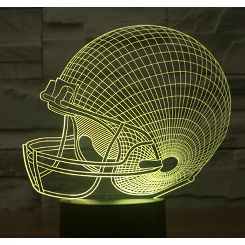 3D LED ночник регби шляпа с 7 видов цветов свет для украшения дома лампа