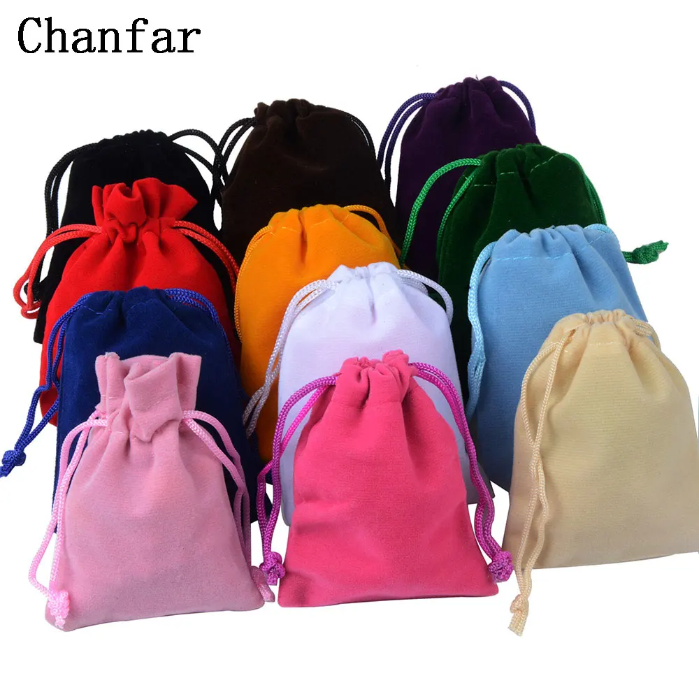 

25pcs/Lot 7x9cm Jewelry Packing Velvet Bags Gift Display Packing Storage Wedding Candy Drawstring Pouches Wholesales