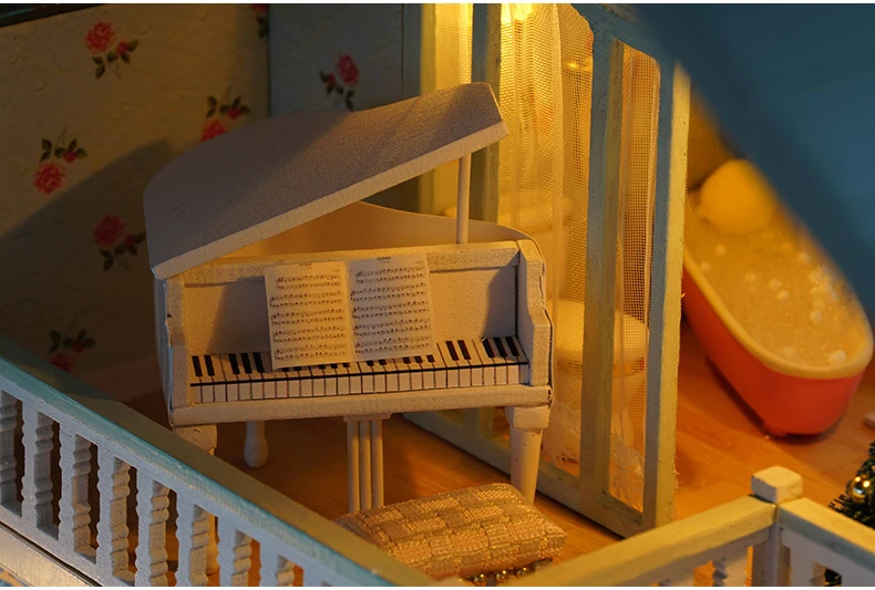 Милая комната DIY деревянный дом Miniaturas с мебели DIY Миниатюрные домики кукольный домик игрушки для детей Рождество и день рождения A35