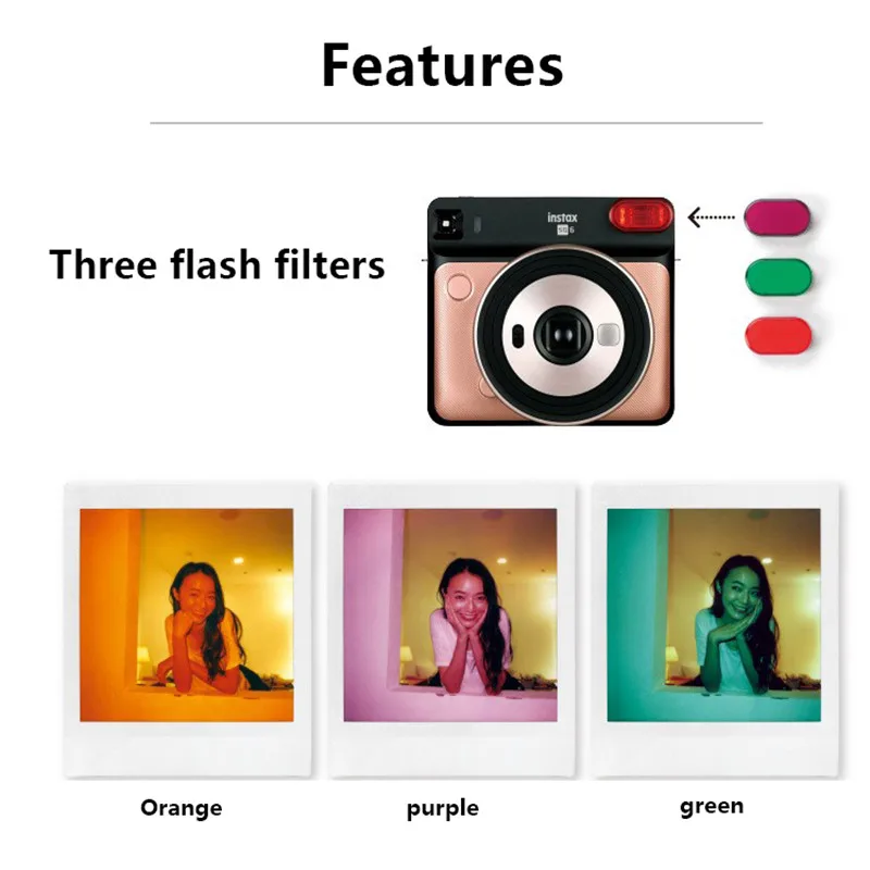 Fujifilm Instax Square 6 мини камера Мгновенной Печати Трехцветная вспышка для камеры