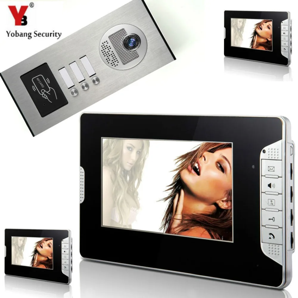 Yobang безопасности проводной двойной способ домофон ночное видение 7 &quotдюймов TFT