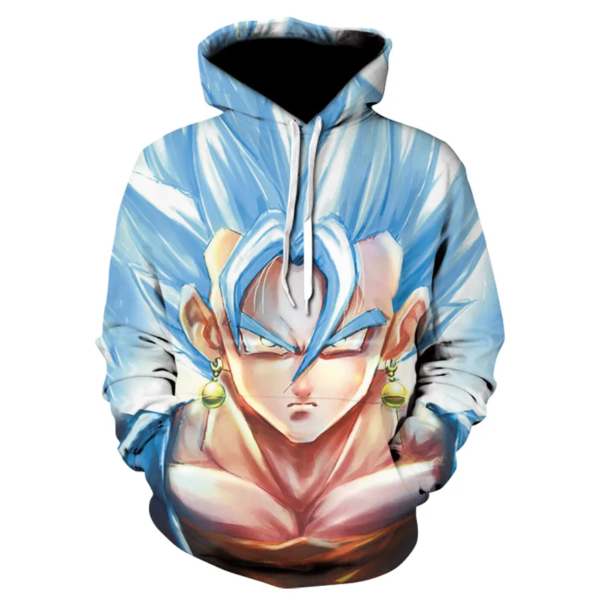 Аниме Драконий жемчуг Z Супер Saiyan толстовки с капюшоном карманами для детей Goku 3D