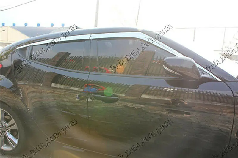 Защитный козырек из АБС-пластика хромированный дымчатый дождевой ветровой для