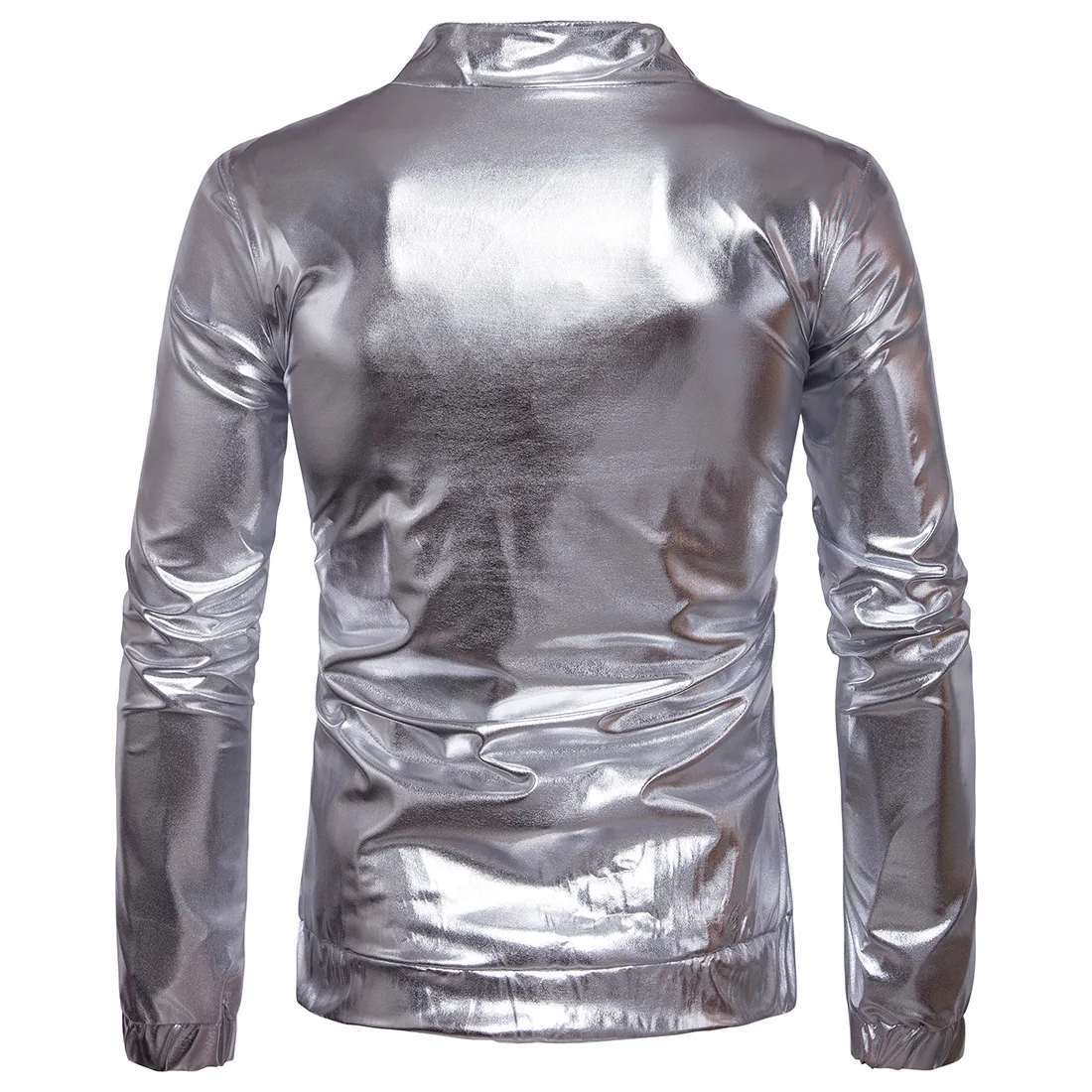 2018 Fashion Hiphop Skinny British Style Dress Shirt Leather Long Sleeve Men Casual Party Performance Clothing Wear Male | Мужская