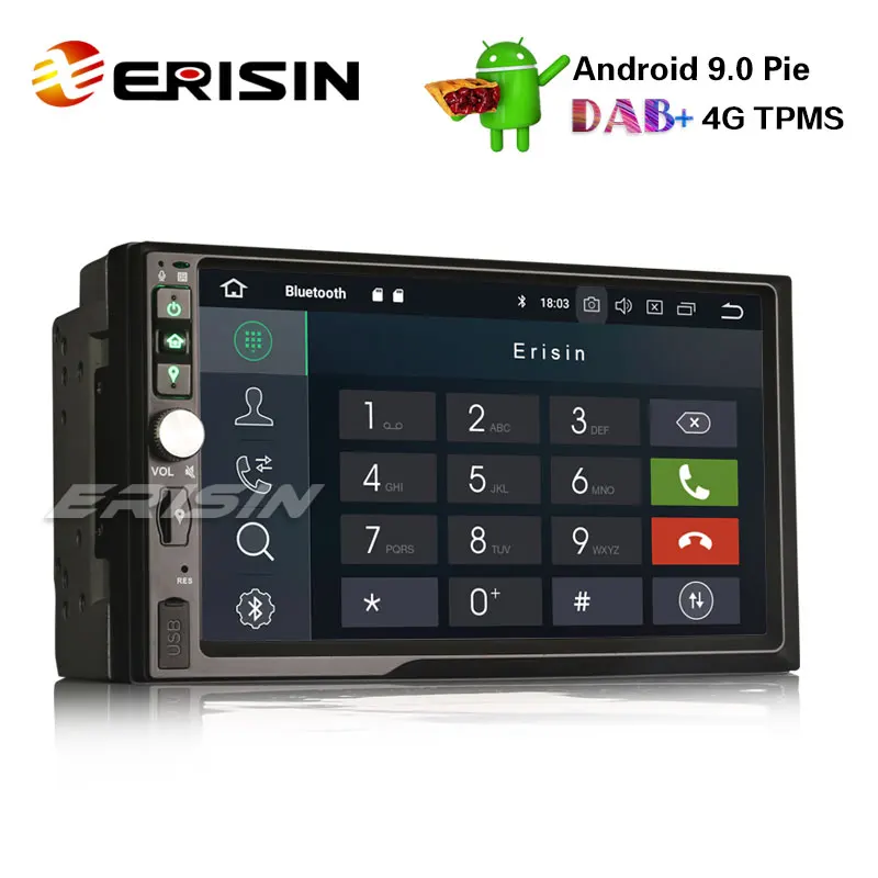 Erisin ES4841U " двойной Din Android 9,0 Авторадио DAB+ gps Bluetooth WiFi TDT Радио RDS USB Navi