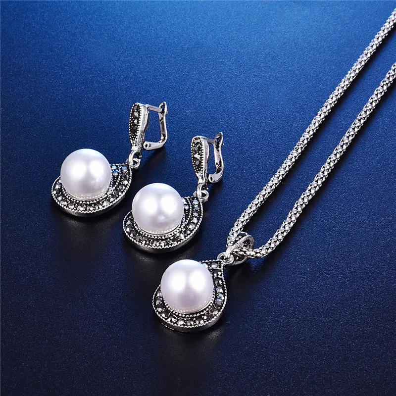 Женский ювелирный комплект из колье серёг и кольца|necklace earring ring sets|jewelry sets for womenpearl